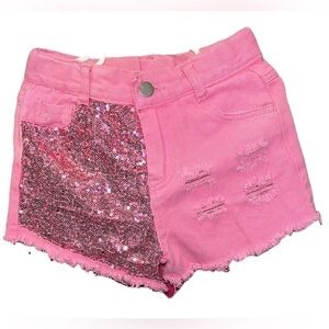 GLITTER denim cutoffs shorts